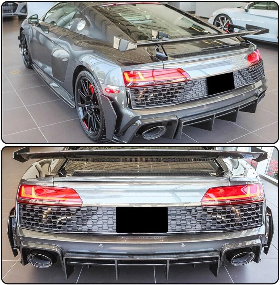 Dry Carbon Fiber Rear Bumper Diffuser for Audi R8 V10 2-Door 2022-2024 | Coupe Convertible Lower Spoiler Bumper Guard Body Ki