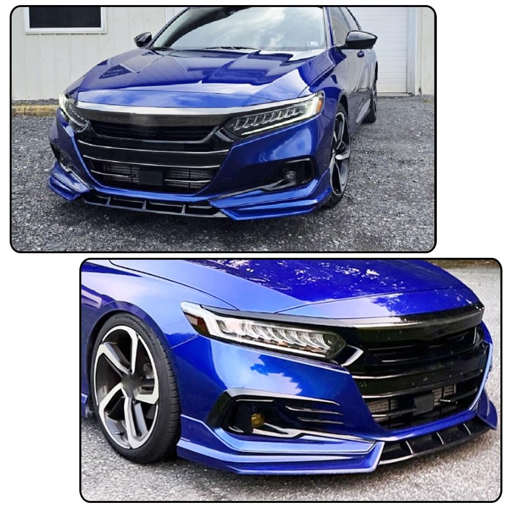 Front Bumper Lip Splitter for Honda Accord 2021-2022 Night Pearl Blue | Lower Chin Lip Front Bumper Spoiler Splitter Protecto