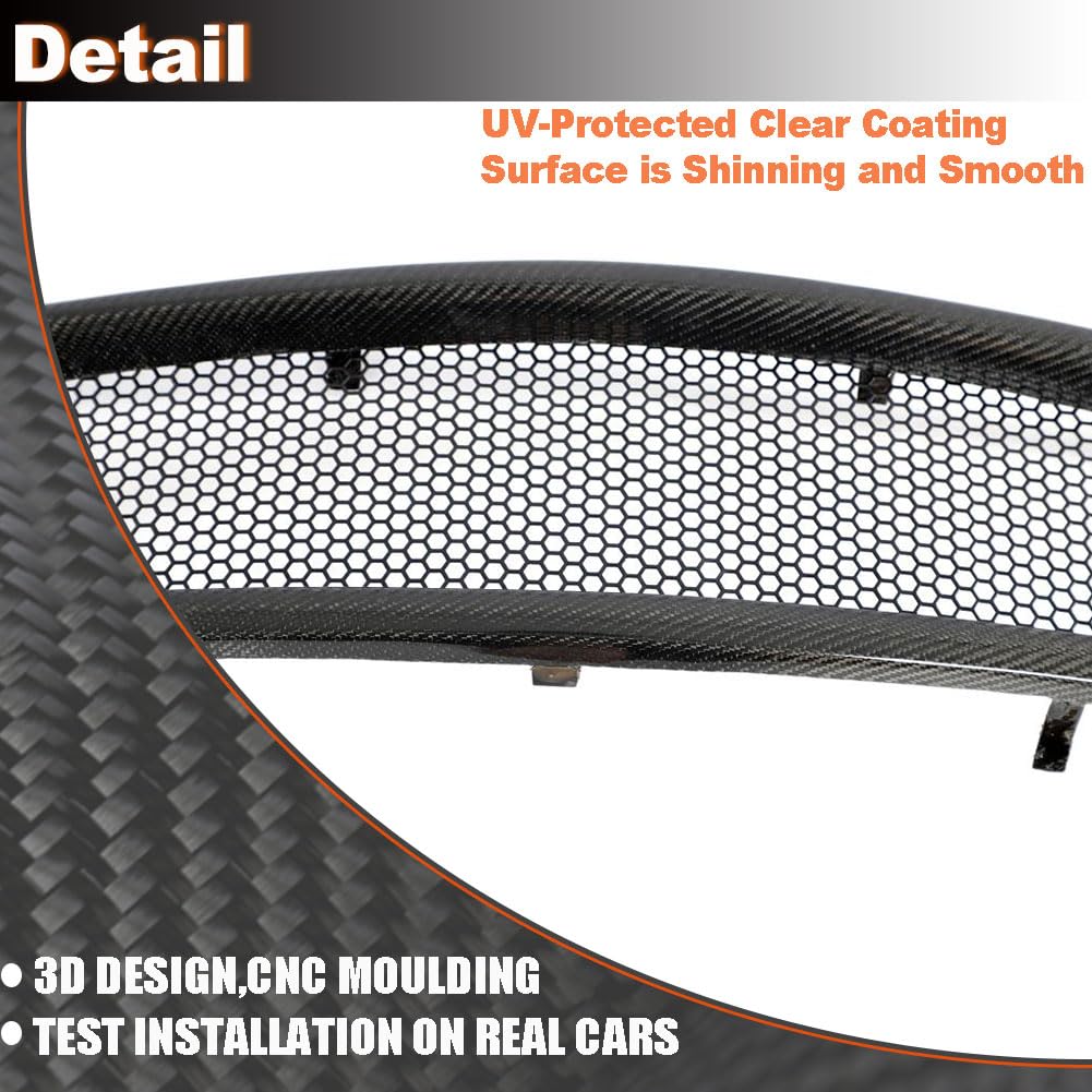 Carbon fiber Front Hood Grill Grille Cover Fits for Infiniti G37 2008-2013 Coupe 2Door Replacement Conversion Front Kidney Gr