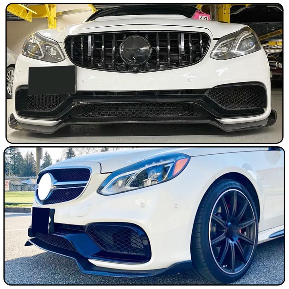 Carbon Fiber Front Bumper Lip Compatible witth Mercedes Benz E Class W212 S212 E63 E63S AMG Sedan 4-Door 2013-2016 Front Chin