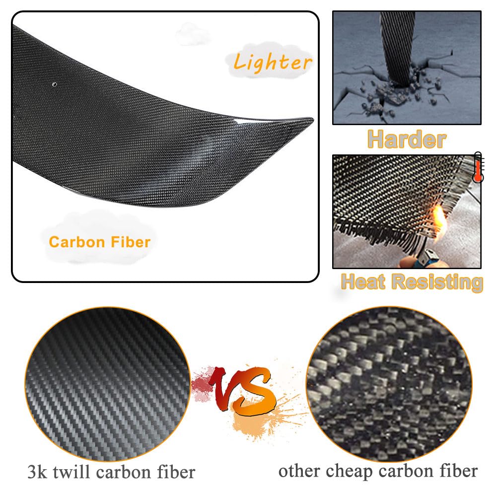 Real Carbon Fiber Trunk Spoiler Compatible with Porsche Taycan 2019-2024 Racing Rear Wing Spoiler GT Power