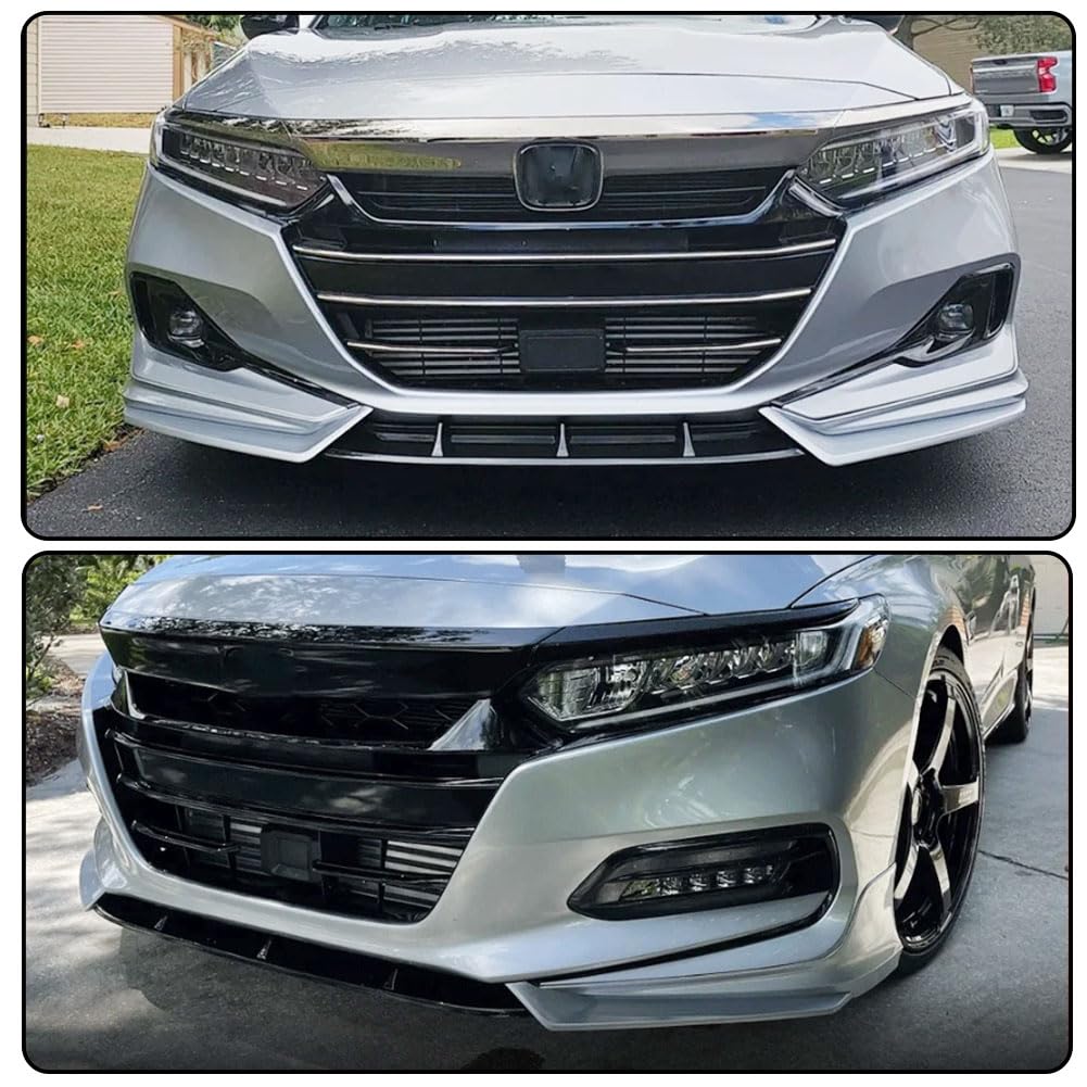 Front Bumper Lip Splitter for Honda Accord 2021-2022 Silver | Front Lip Splitter Air Dam Bumper Protection Spoiler Splitter 3