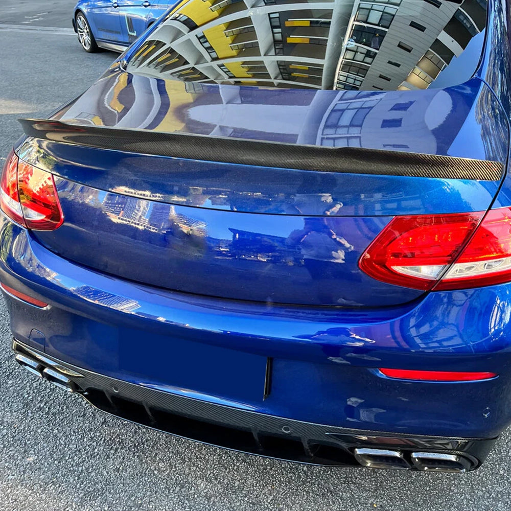 Mercedes-Benz C‑Class C205/C43 C63 AMG Coupe Carbon Fiber Trunk Spoiler-installed spoiler on trunk