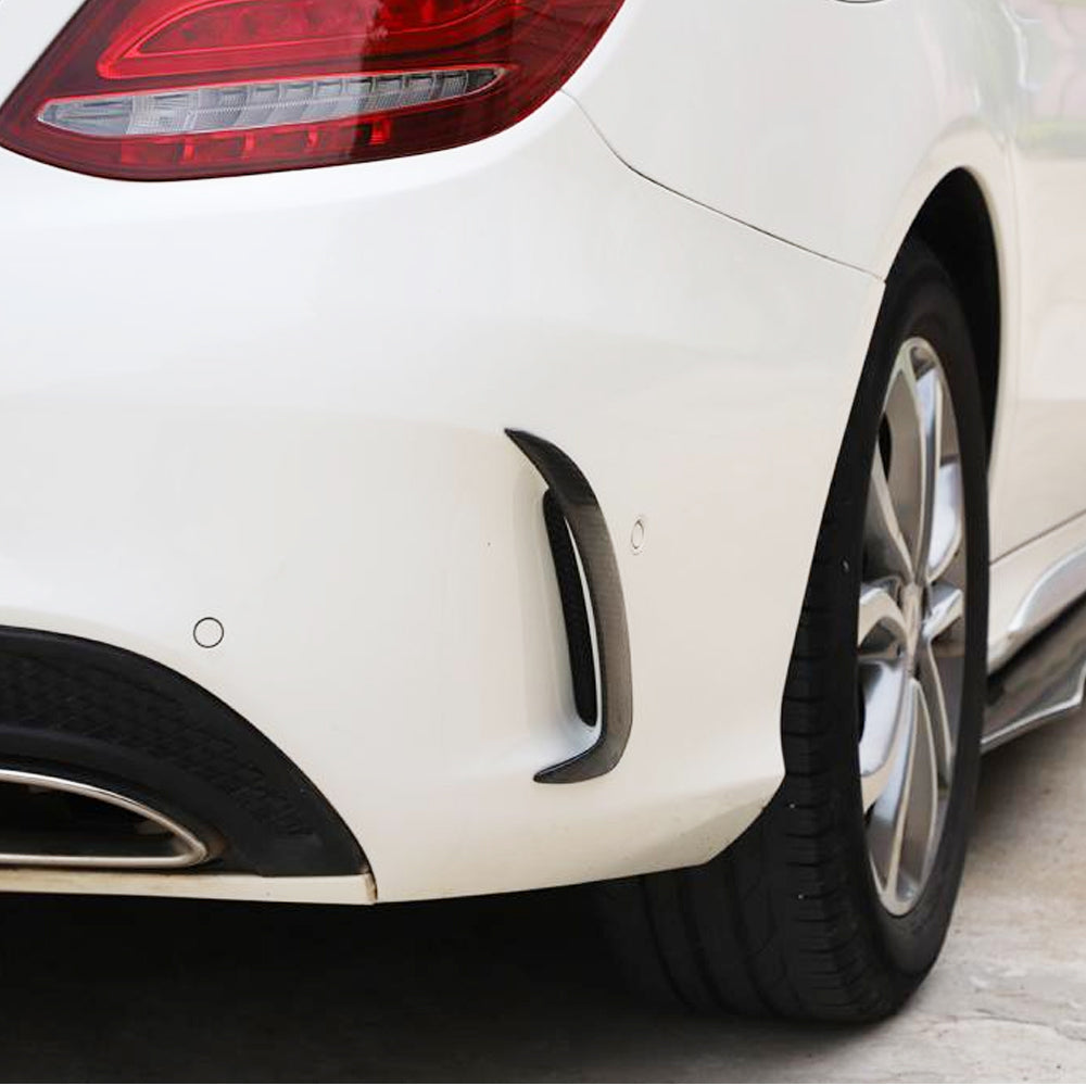 ST Style Carbon Fiber Rear Bumper Vents for Mercedes-Benz C63 AMG W205 Pre‑Facelift (2015-2018)