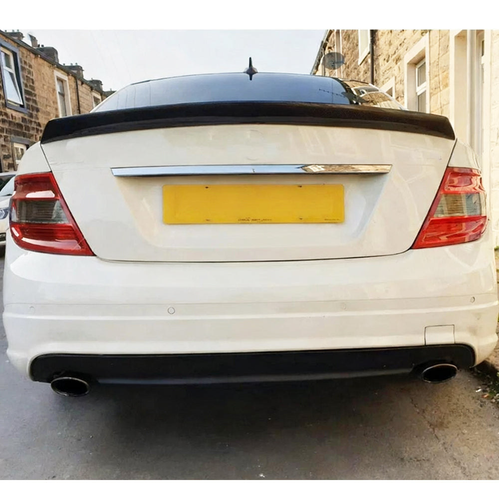 Mercedes-Benz C-Class W204 Carbon Fiber Trunk Spoiler-installed on car