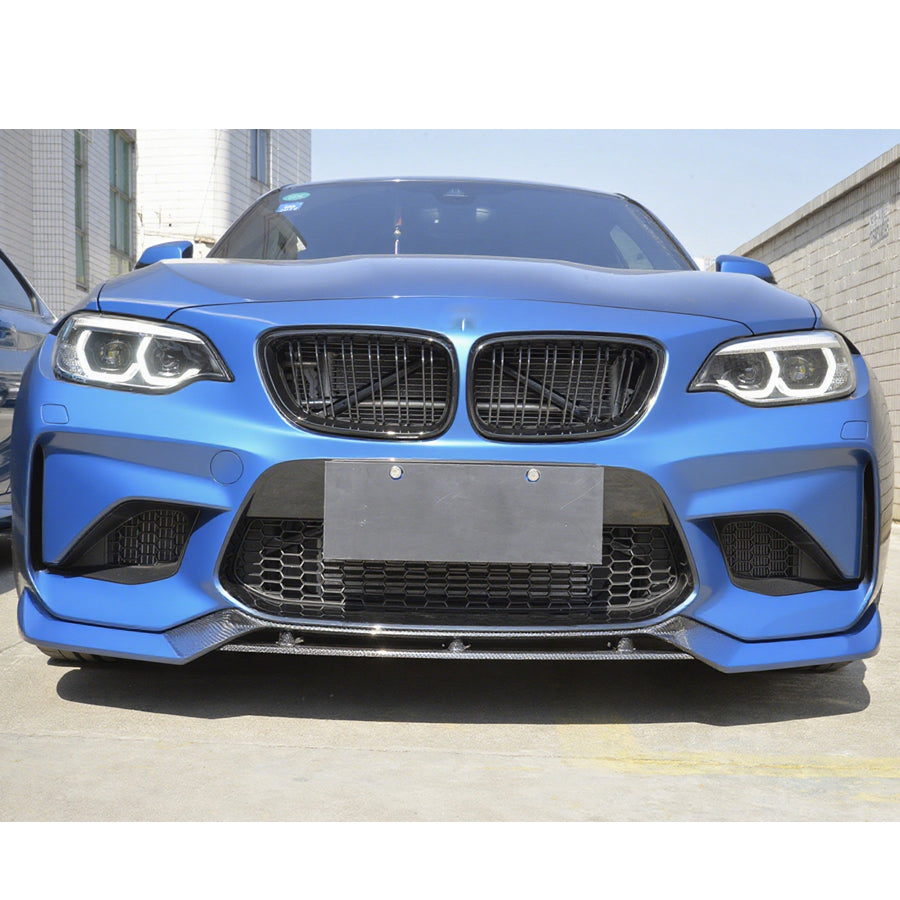 V Style Carbon Fiber Front Lip For BMW M2 F87 (2016–2018)