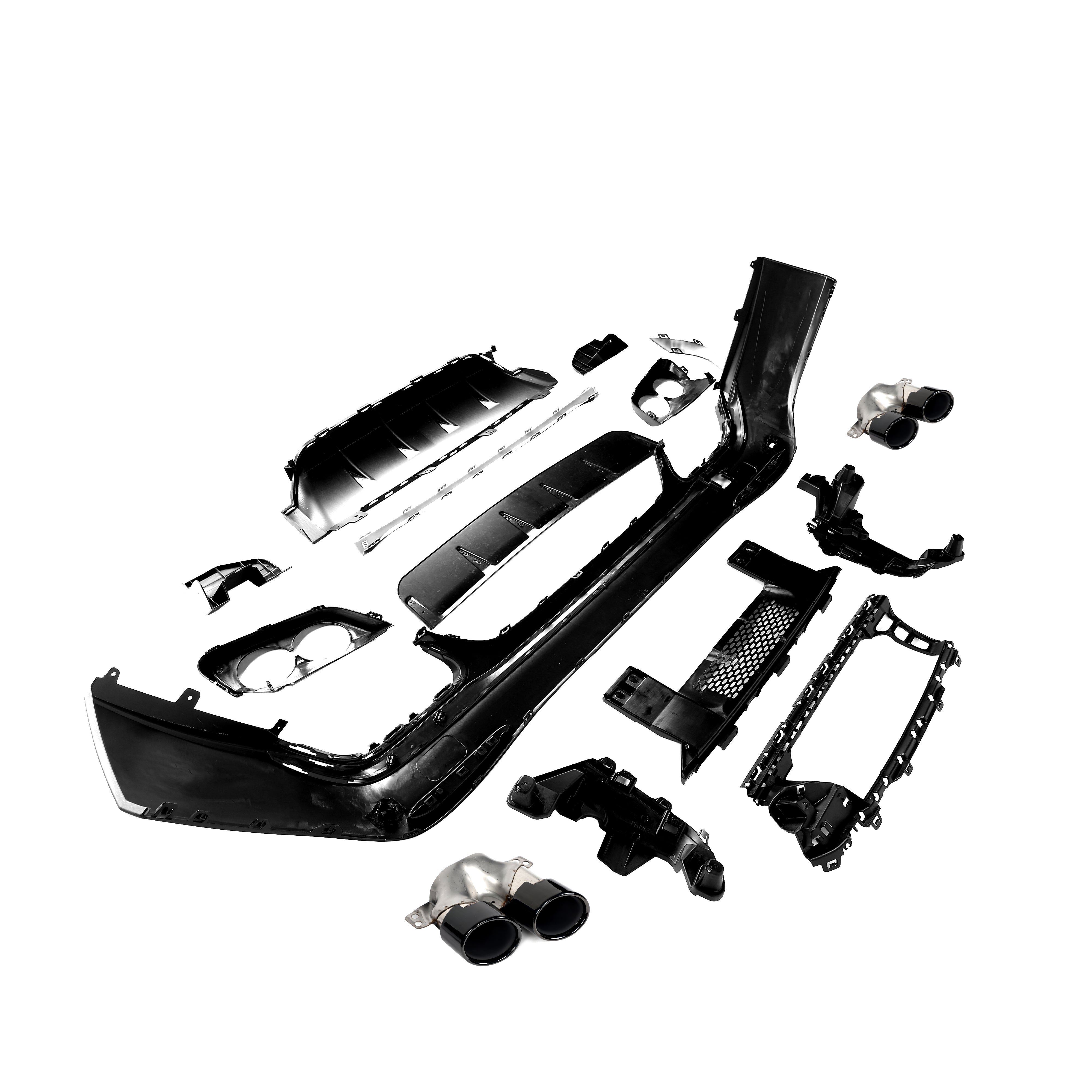 Gloss Black Dual Exhaust Rear Diffuser Kit for Mercedes Benz GLC X254 (SUV) (2023+)