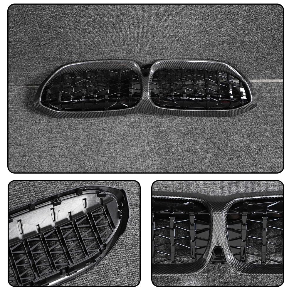 Real Carbon fiber Front Grill for BMW 3 Series G20 Sedan 330i M340i 2019-2022 Front Hood Grill Grille Cover Front Bumper Kidn