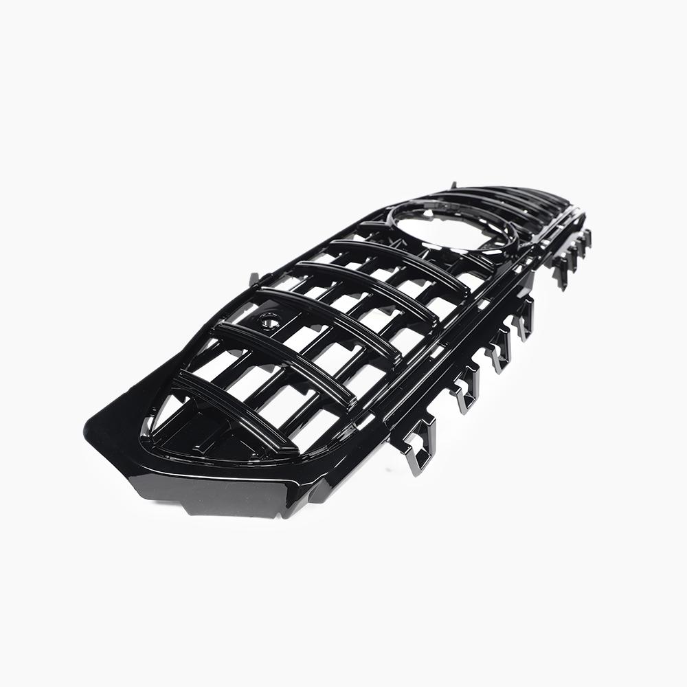 Benz C118 chrome black front grille-details view