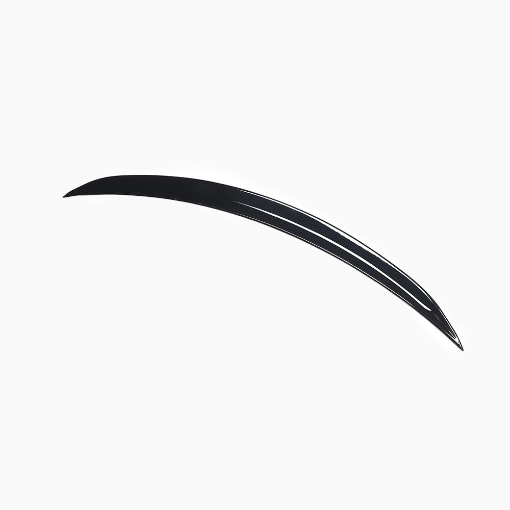 Benz C118 rear spoiler gloss black-side angle view
