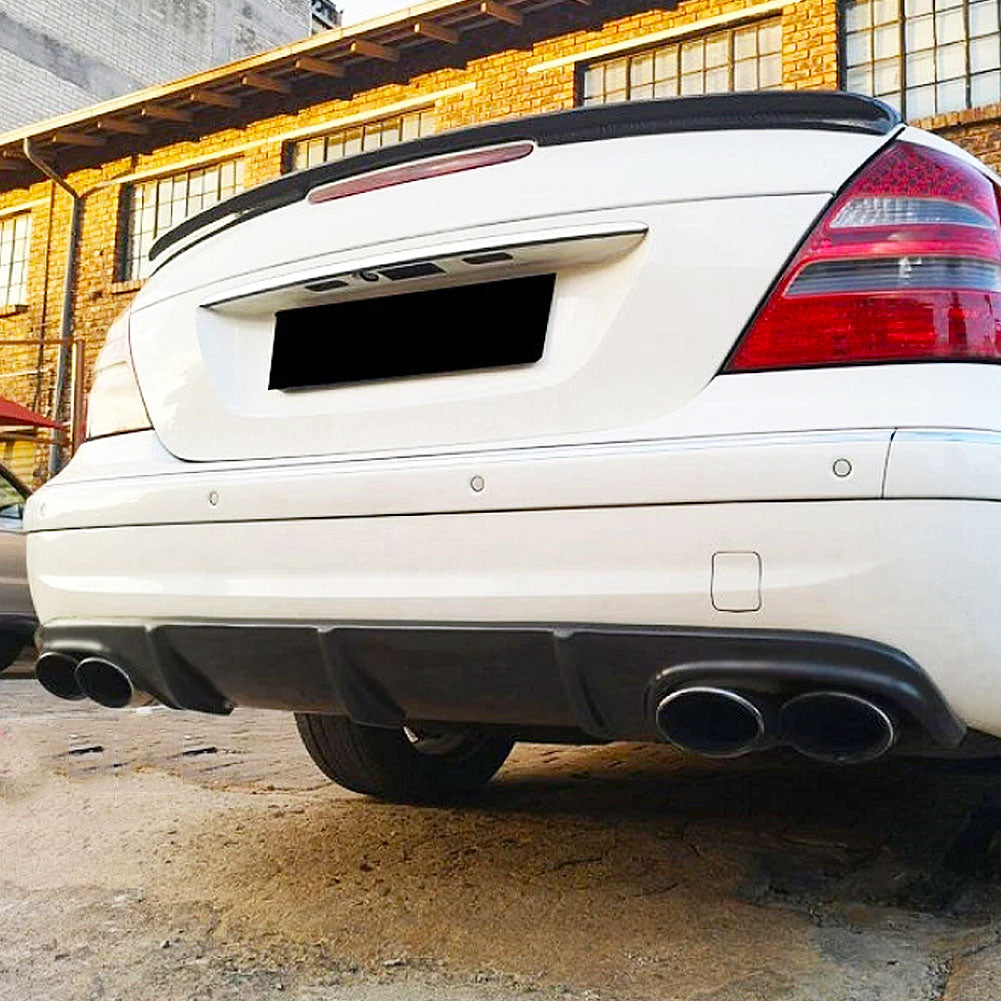 Benz W211 E55 AMG Gloss Black Rear Diffuser --installed diffuser on car