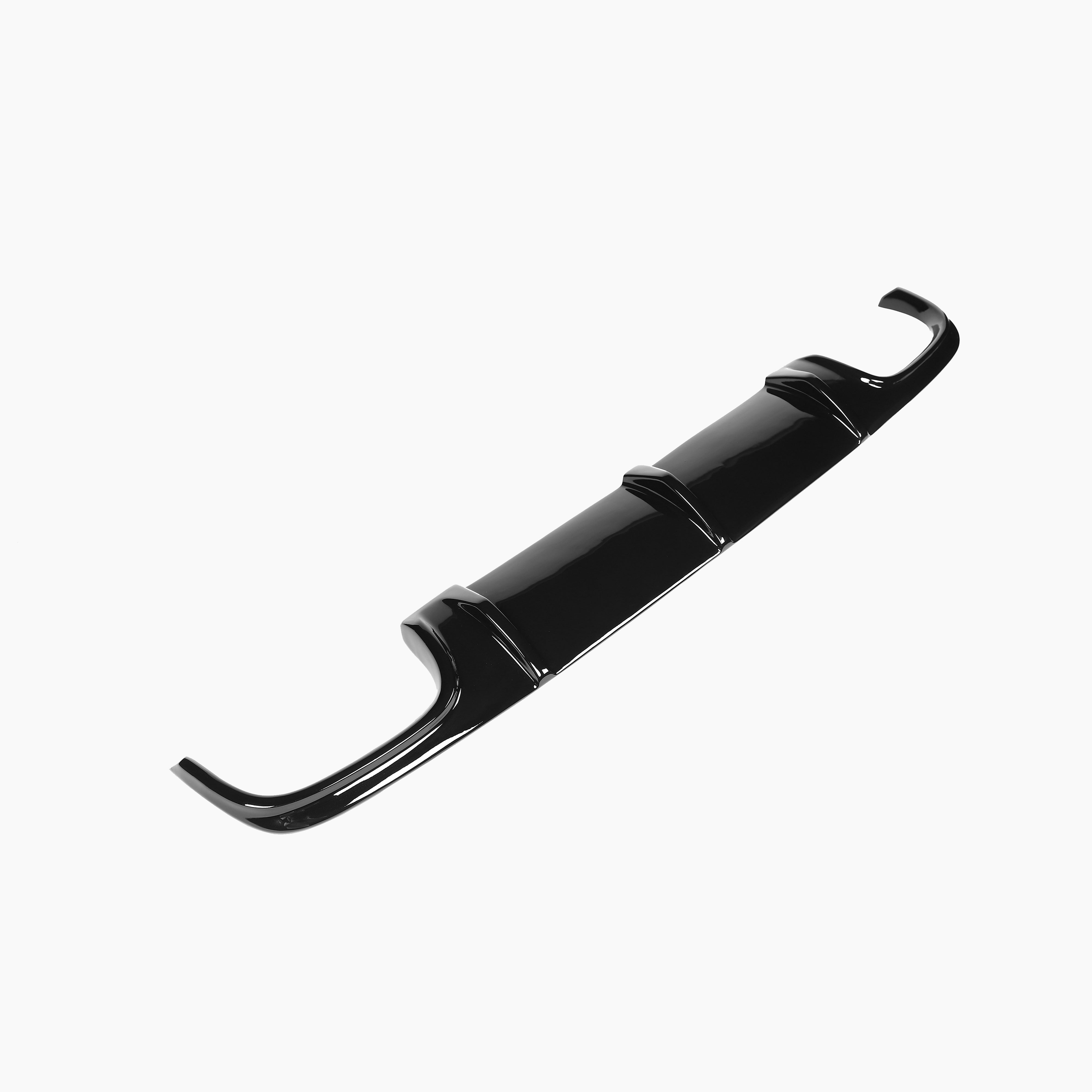 Benz W211 E55 AMG Gloss Black Rear Diffuser -side angle view