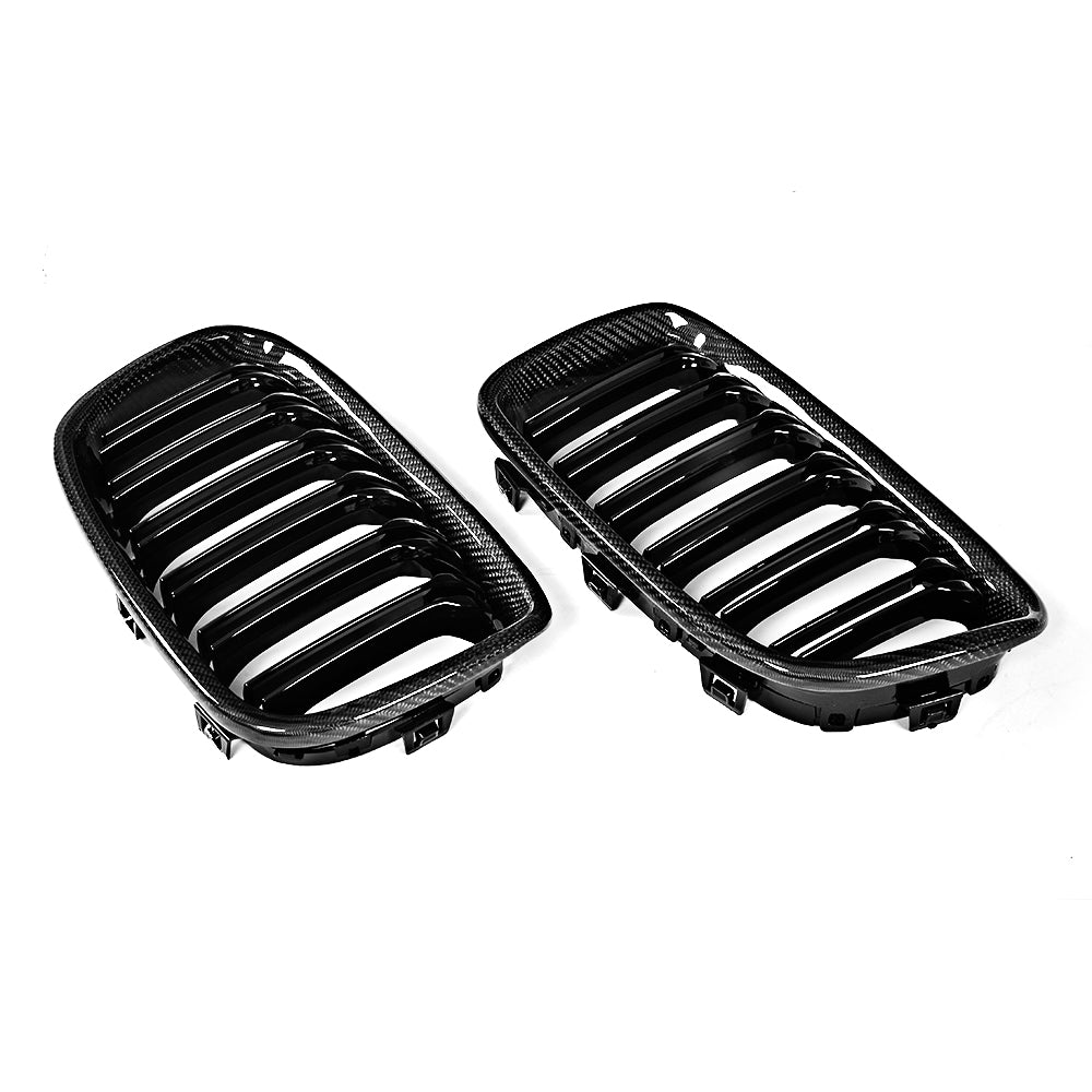 Gloss Dual Slat Carbon Fiber Front Grille for BMW 1 Series F20/F21 Pre-LCI (2011-2015)