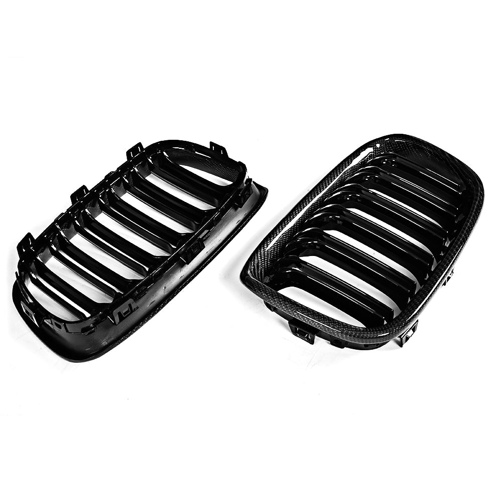 Gloss Dual Slat Carbon Fiber Front Grille for BMW 1 Series F20/F21 Pre-LCI (2011-2015)