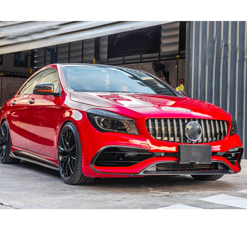 ST Style Carbon Fiber Front Lip for Mercedes Benz CLA C117 Sport Facelift (2017–2019)