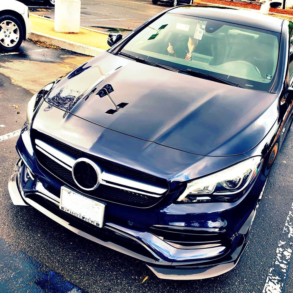 ST Style Carbon Fiber Front Splitter for Mercedes Benz CLA C117 Pre‑Facelift (2013–2016)