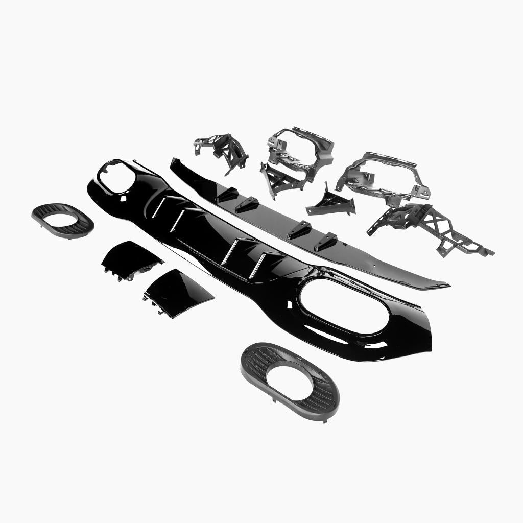 Gloss Black Rear Diffuser Diffuser for MERCEDES-BENZ A-Class W177 A35 AMG Hatchback (2018+) side view