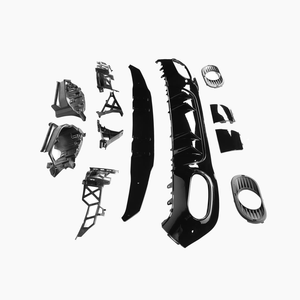 Gloss Black Rear Diffuser Diffuser for MERCEDES-BENZ A-Class W177 A35 AMG Hatchback (2018+) side view