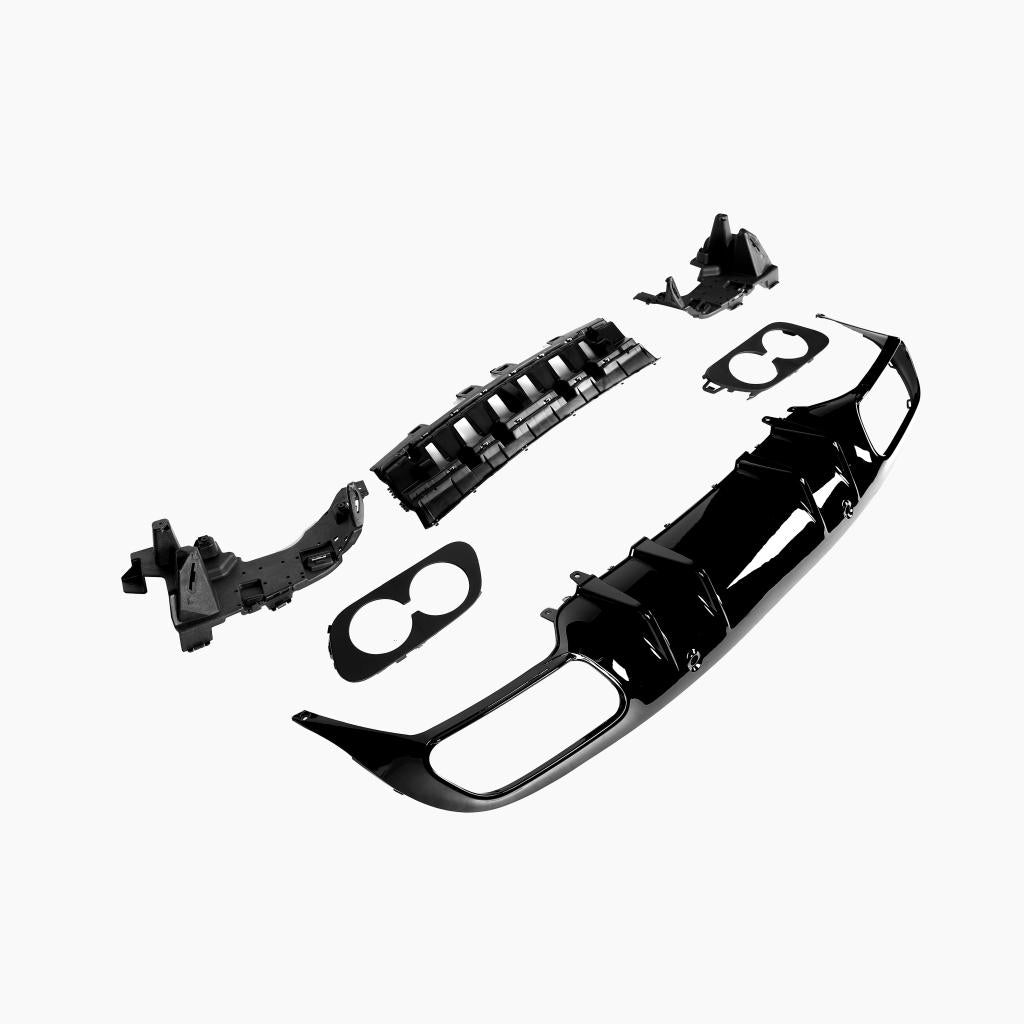 Gloss Black Rear Diffuser for MERCEDES-BENZ C43 AMG W205 Coupe side view