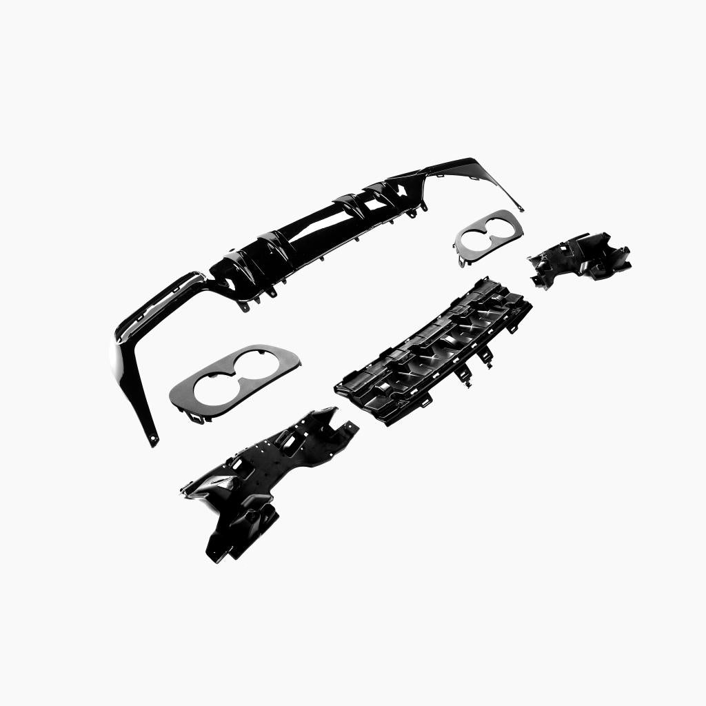 Gloss Black Rear Diffuser for MERCEDES-BENZ C43 AMG W205 Coupe side view