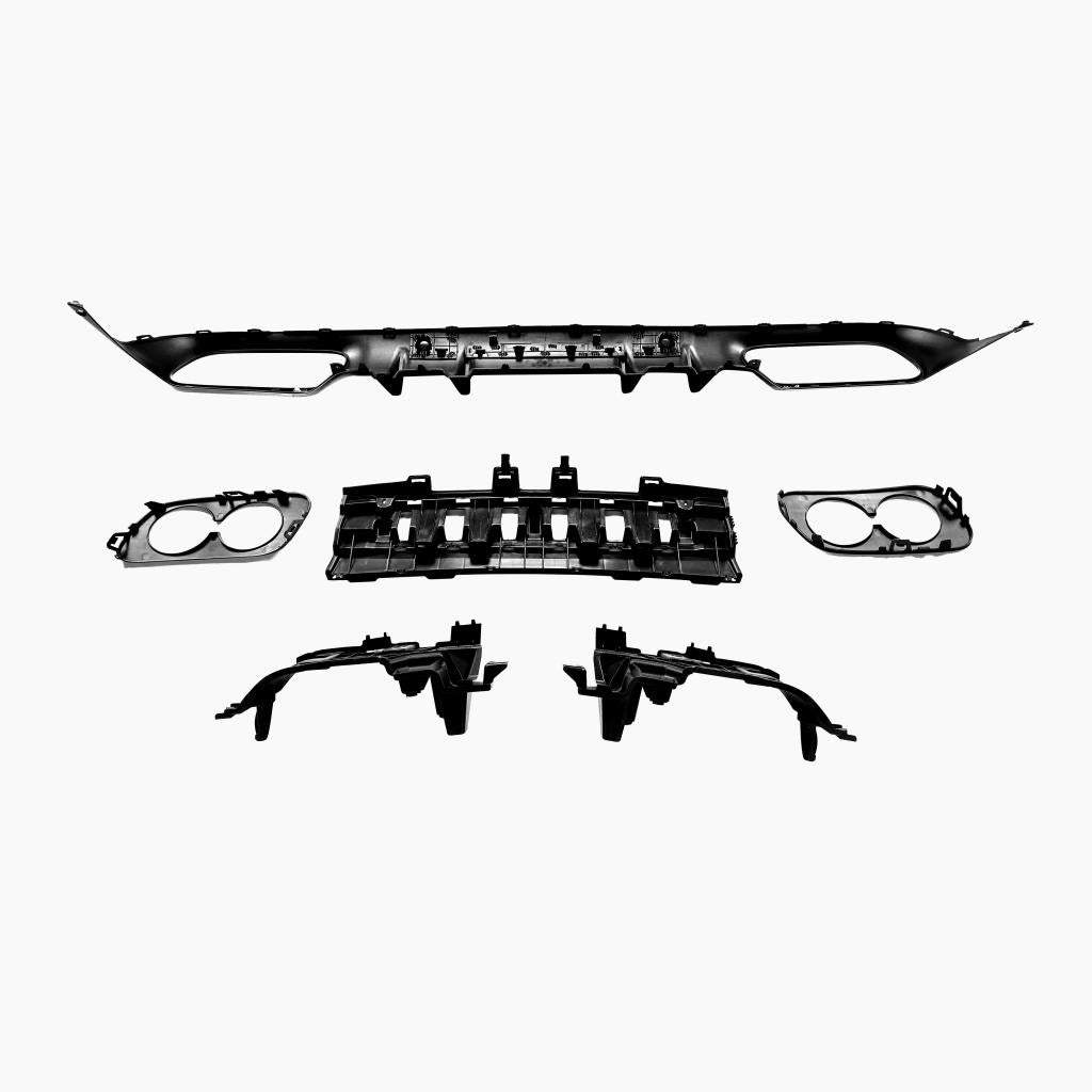 Gloss Black Rear Diffuser for MERCEDES-BENZ C43 AMG W205 Coupe back view