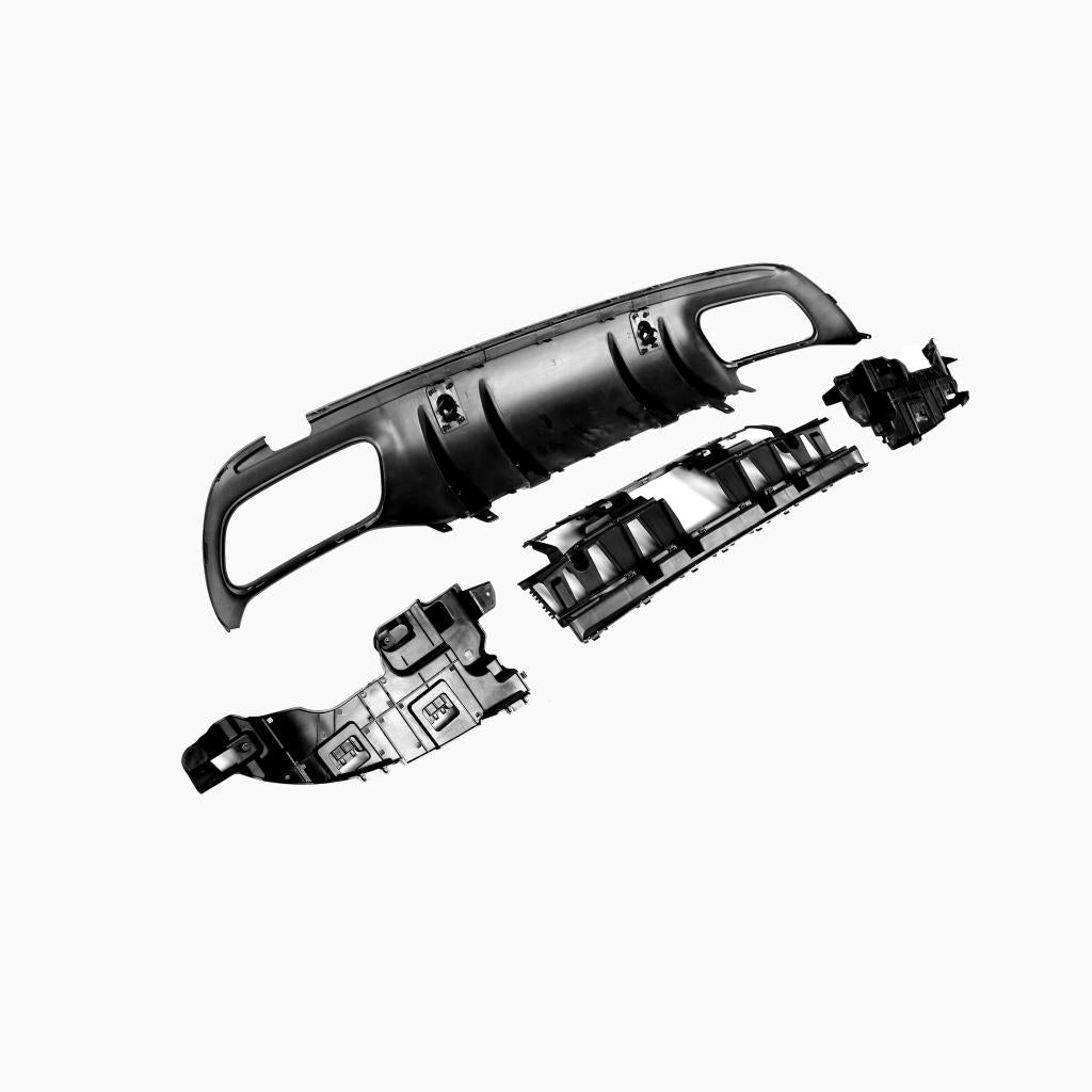 Gloss Black Rear Diffuser for MERCEDES-BENZ C63 AMG W205 Sedan Back view
