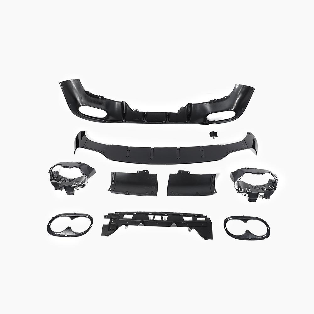 Gloss Black Rear Diffuser for MERCEDES-BENZ CLA 45 AMG C118 Wagon (2020+) back view
