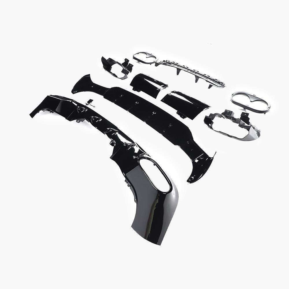 Gloss Black Rear Diffuser for MERCEDES-BENZ CLA 45 AMG C118 Wagon (2020+) side view