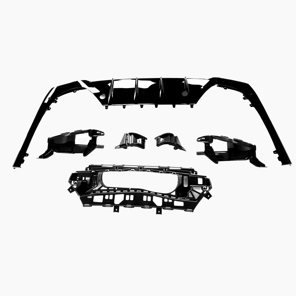 Gloss Black Rear Diffuser with Black Tail Pipe for MERCEDES-BENZ E-Class E53 W214 (2024+) reverse view