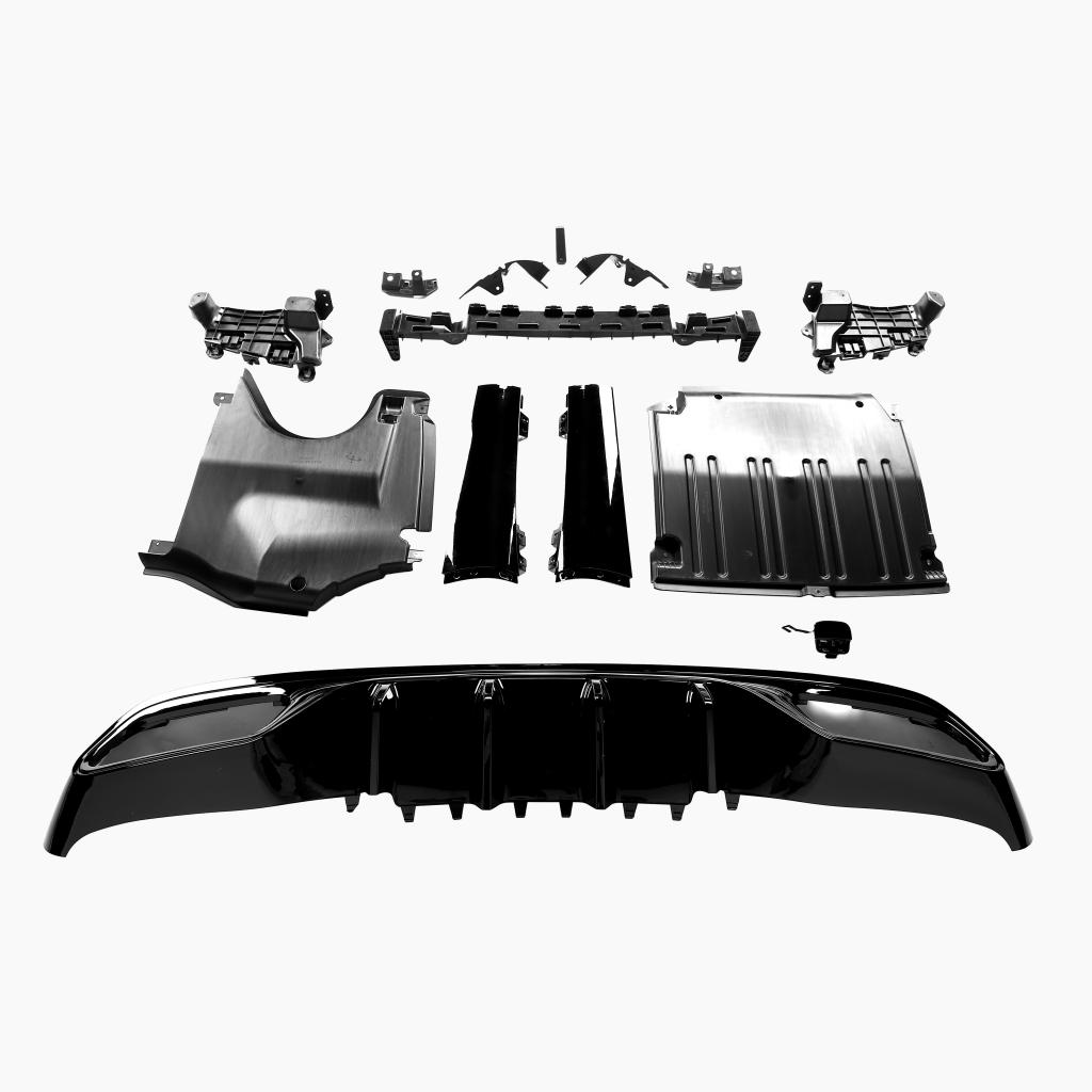 Gloss Black Rear Diffuser with Black Tips for MERCEDES-BENZ C63 AMG W206 Sedan (2023+) front view