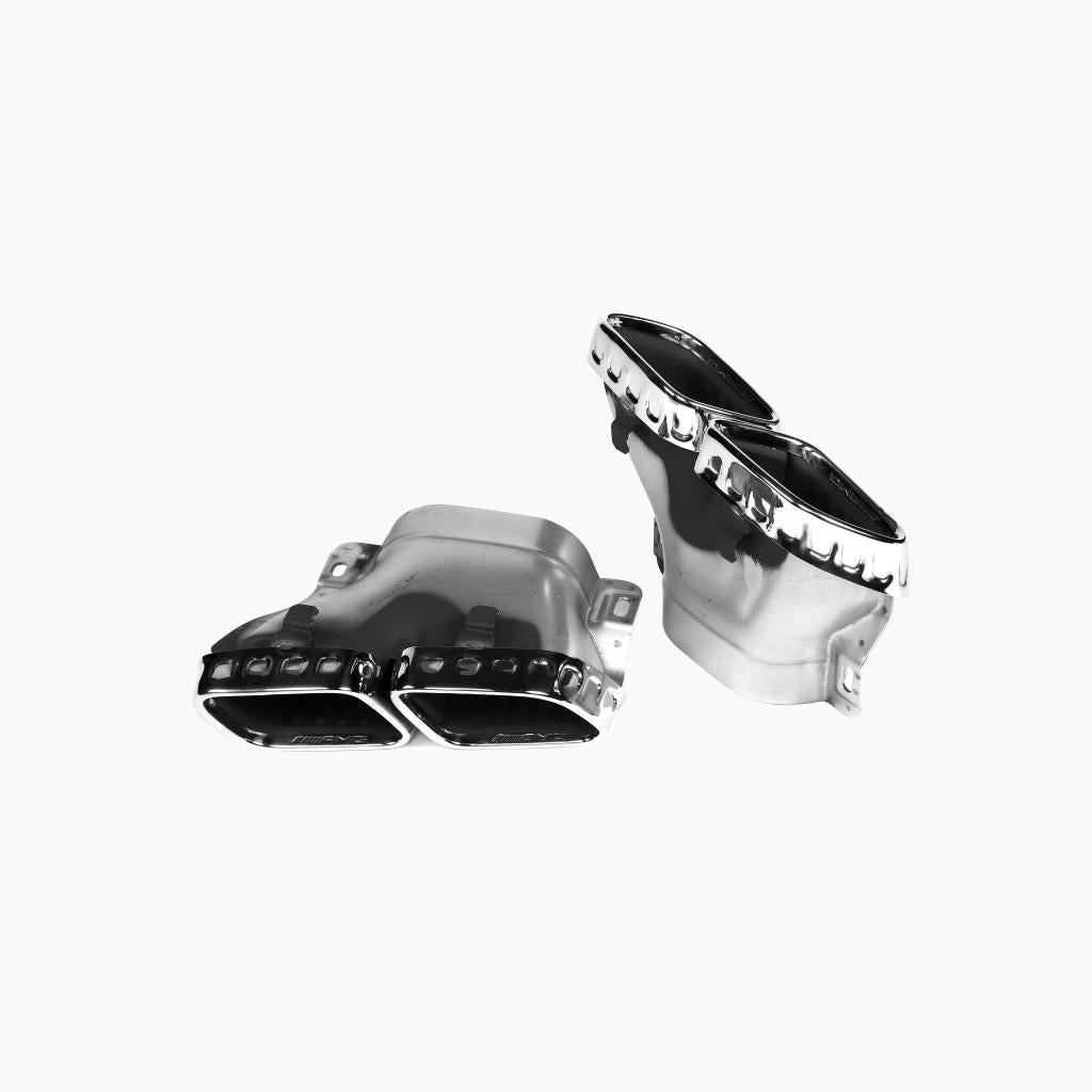 Gloss Black Rear Diffuser with Sliver Tips for MERCEDES-BENZ C63 AMG W206 Sedan (2023+) Tips