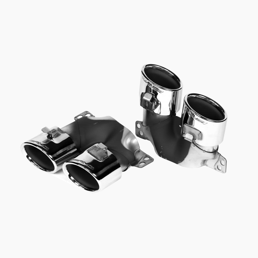 Gloss Black Rear Diffuser with Sliver Tips for MERCEDES-BENZ C-Class C43 AMG W206 Sedan (2022+) Tips