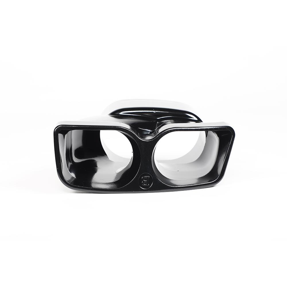 Gloss Black Tail Pipe for MERCEDES-BENZ C-Class W205 Sedan (2014-2021) front view