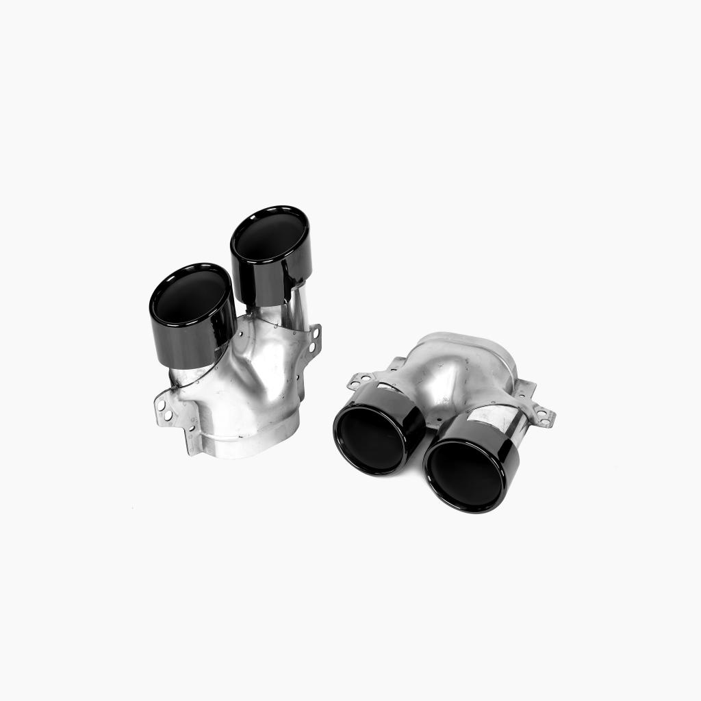 Gloss Black Tail Pipe for MERCEDES-BENZ C43 AMG W205 (2014-2021) side view