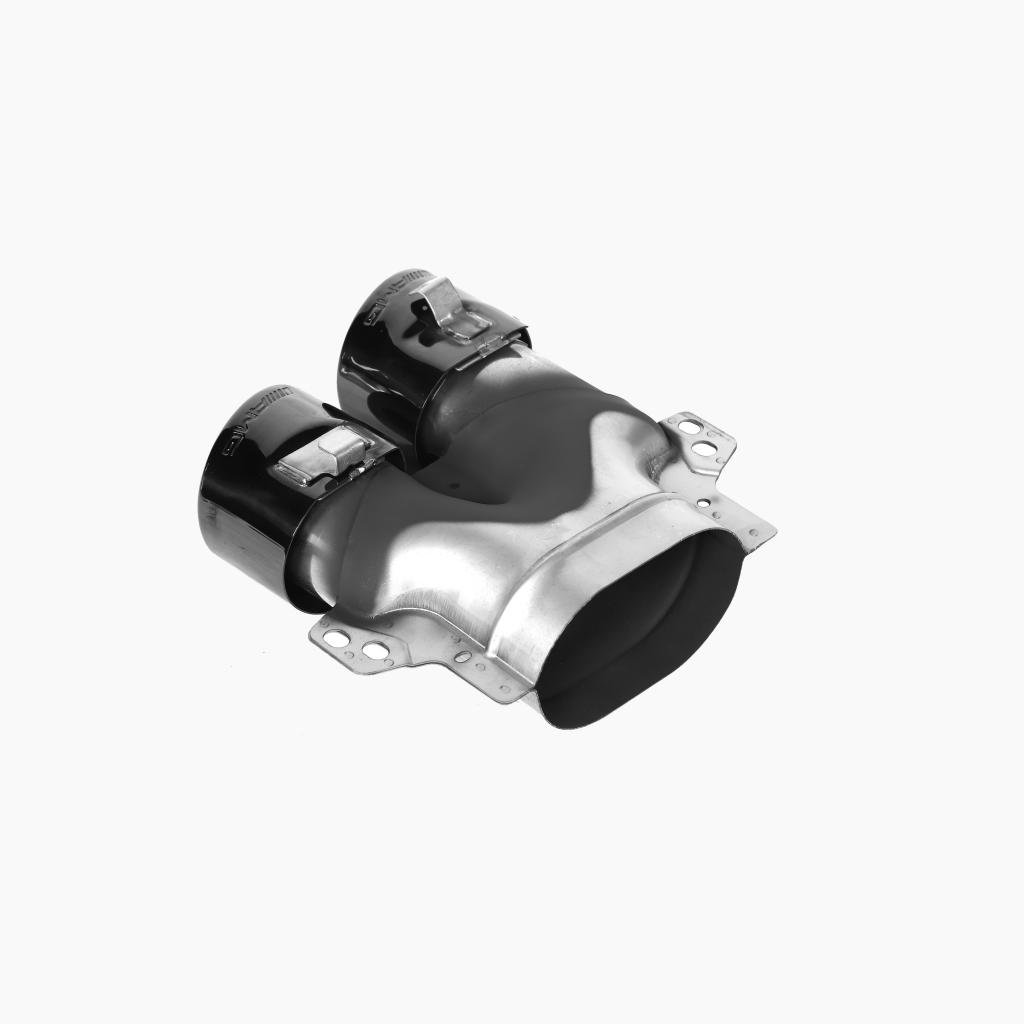 Gloss Black Tail Pipe for MERCEDES-BENZ C43 AMG W205 (2014-2021) reverse view
