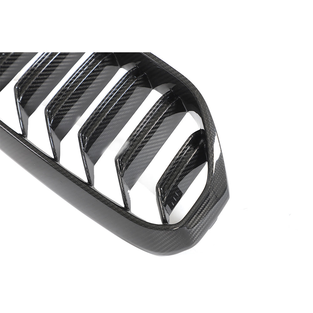 ST Style Carbon Fiber Dual Slat Front Grille for BMW 5 Series G30 G31, F90 M5 LCI (2020–2023)