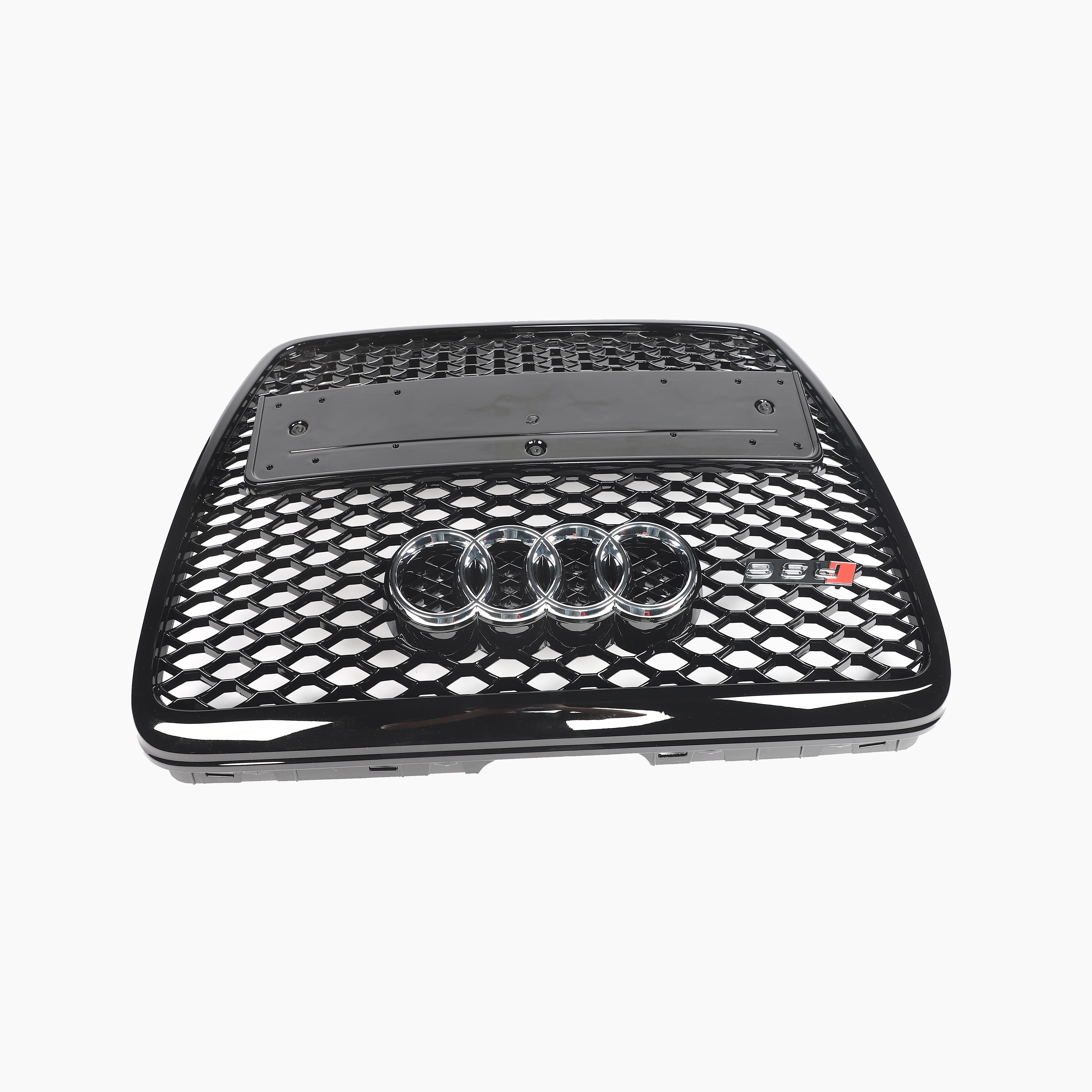Black without radar hole grille For Audi A6 C6 Facelift(black frame+black grid+electroplated mark)(2009–2011)