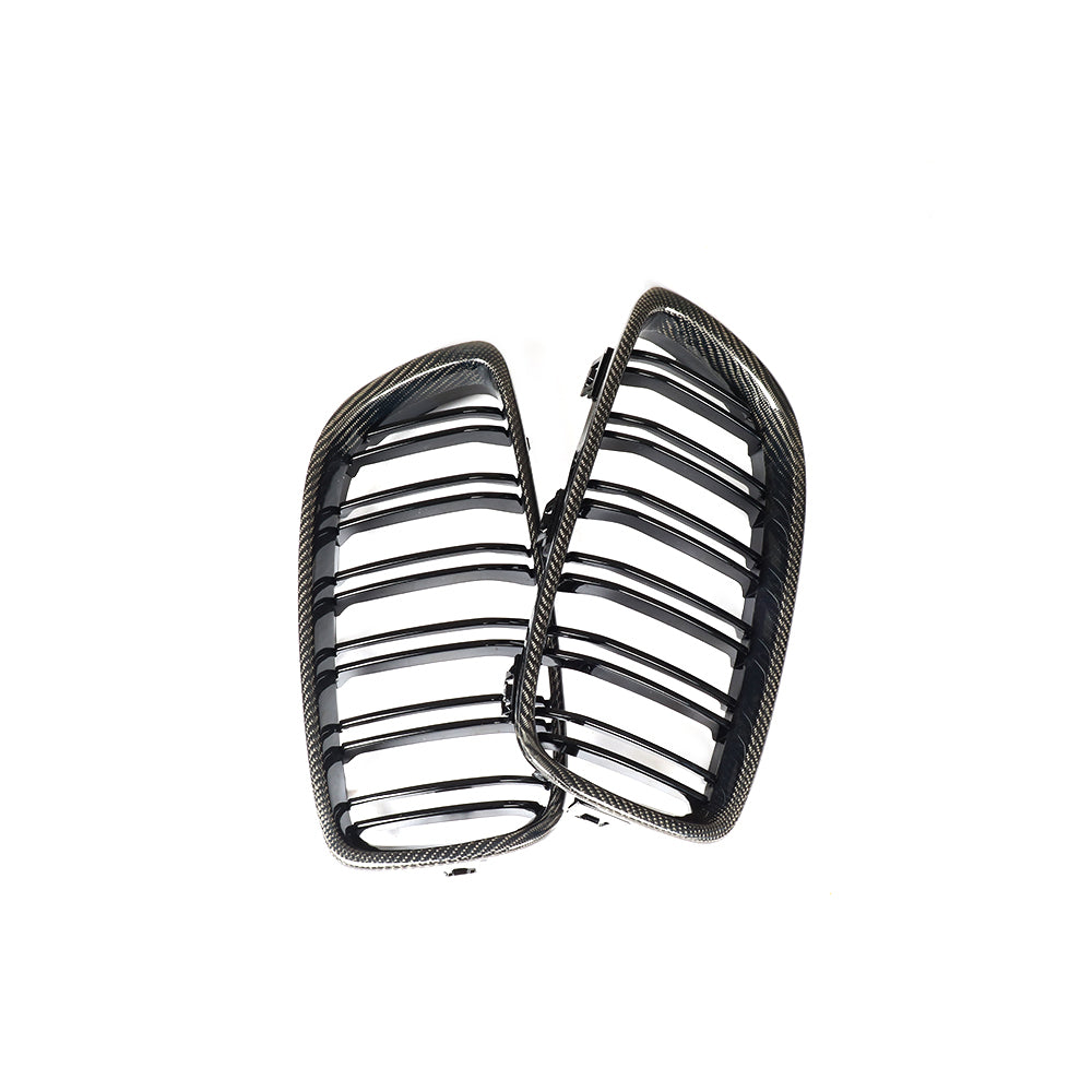 Dual Slat Carbon Fiber Front Grille for BMW 4 Series M3 M4 F80/F82/F83/F32/F33/F36 (2014-2020)