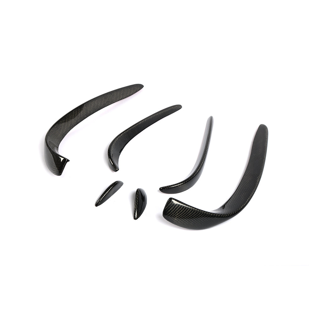 Carbon Fiber Front Bumper Canards Glossy Trim for Benz W205 2door 4door sedan sport(2014-2018)