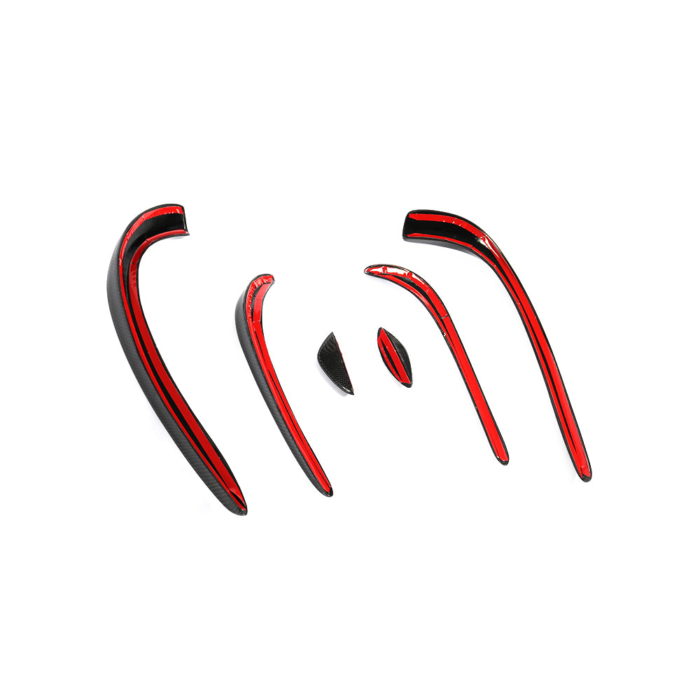 Carbon Fiber Front Bumper Canards Glossy Trim for Benz W205 2door 4door sedan sport(2014-2018)