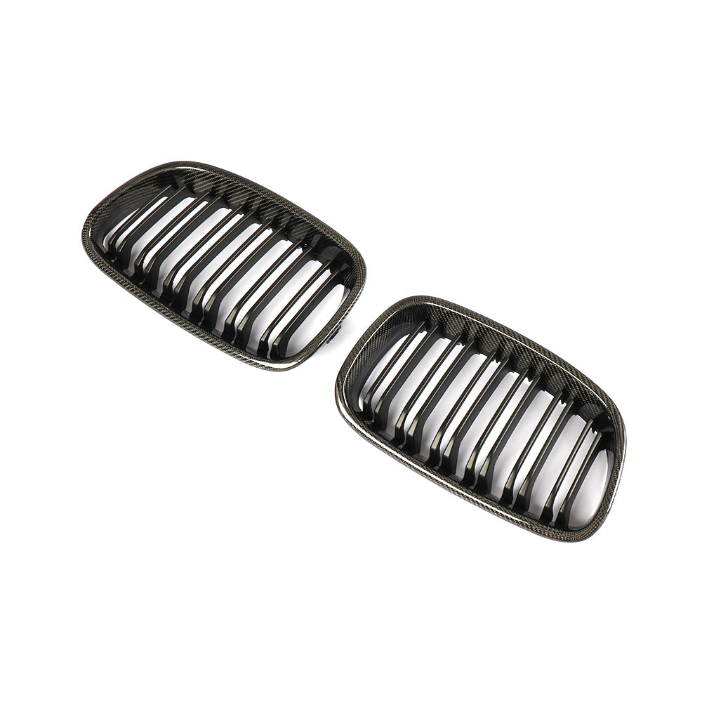 Matte Dual Slat Carbon Fiber Front Grille for BMW 1 Series F20, F21 Pre-LCI (2011-2015)
