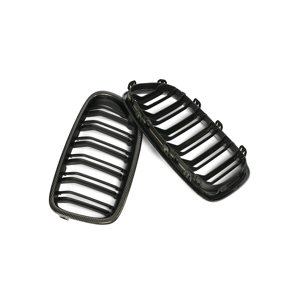 ST Style Carbon Fiber Dual Slat Front Grille for BMW 5 Series F10/F11 (2010–2017)