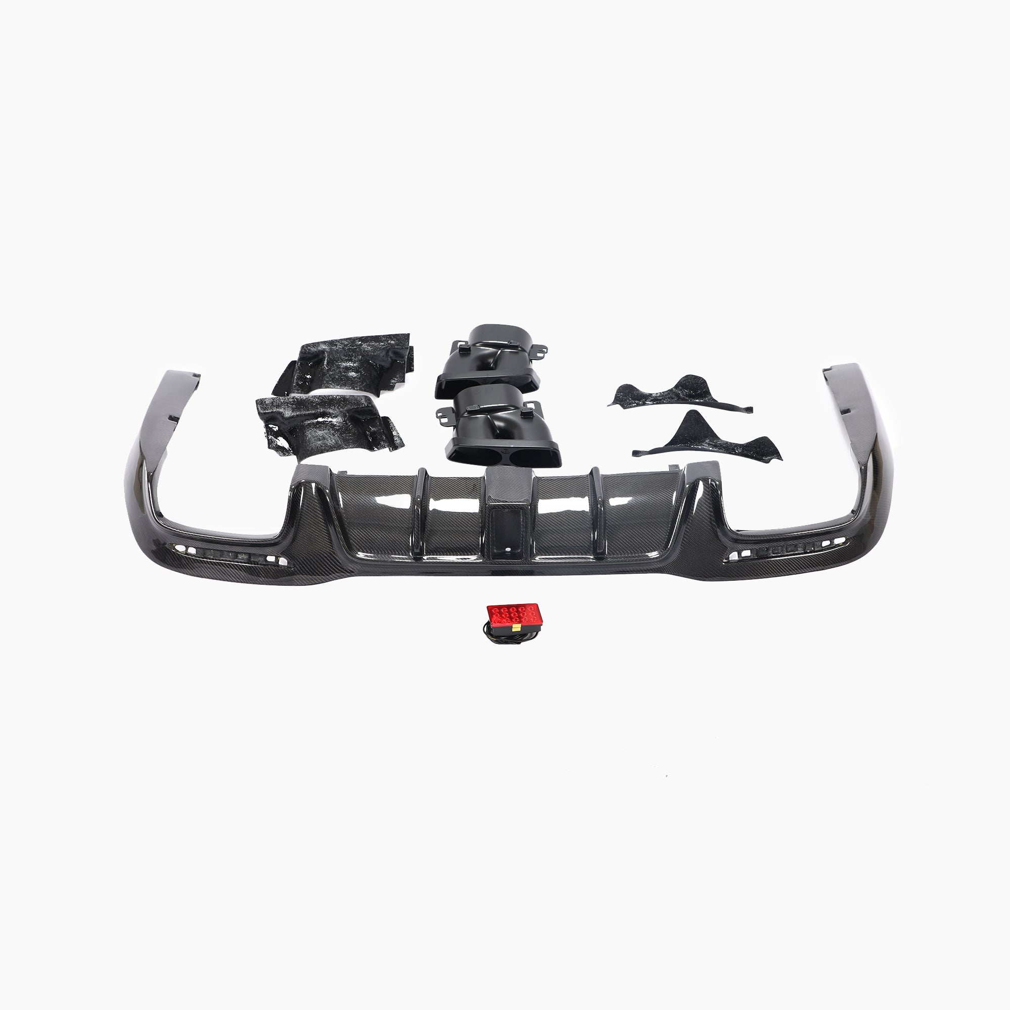 B Style Carbon Fiber Rear Diffuser For Mercedes Benz S‑Class W222 Facelift (2018–2020)