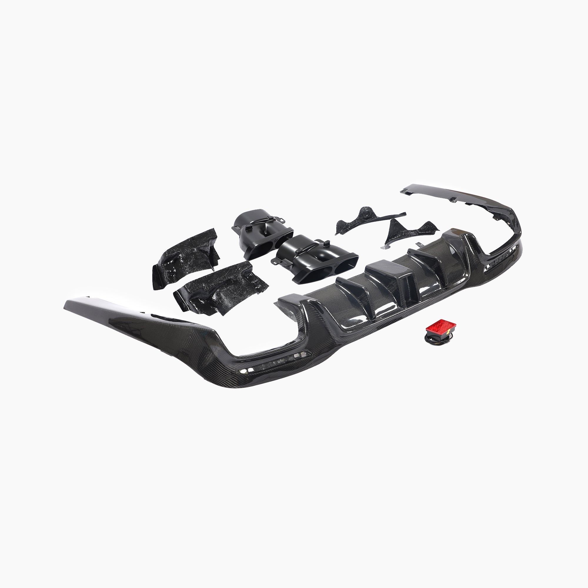 B Style Carbon Fiber Rear Diffuser For Mercedes Benz S‑Class W222 Facelift (2018–2020)