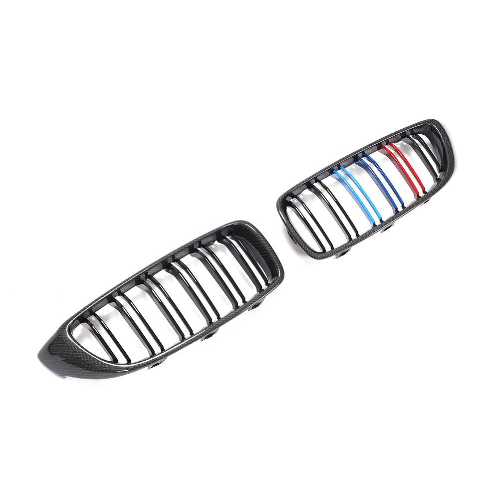 Dual Slat Carbon Fiber Front Grille for BMW M3 M4, 4 Series F80/F82/F83/F32/F33/F36 (2014-2020)
