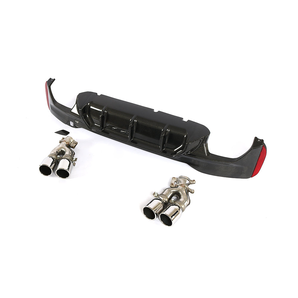 ST Style Carbon Fiber Rear Diffuser for BMW 5 Series G30 G31 M Sport F90 M5 Pre-LCI & LCI (2017–2023)