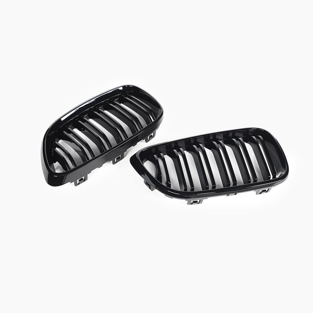 Dual Slat Gloss Black Front Grille For BMW 2 Series F22 Coupe F23 Convertible (2014–2021)