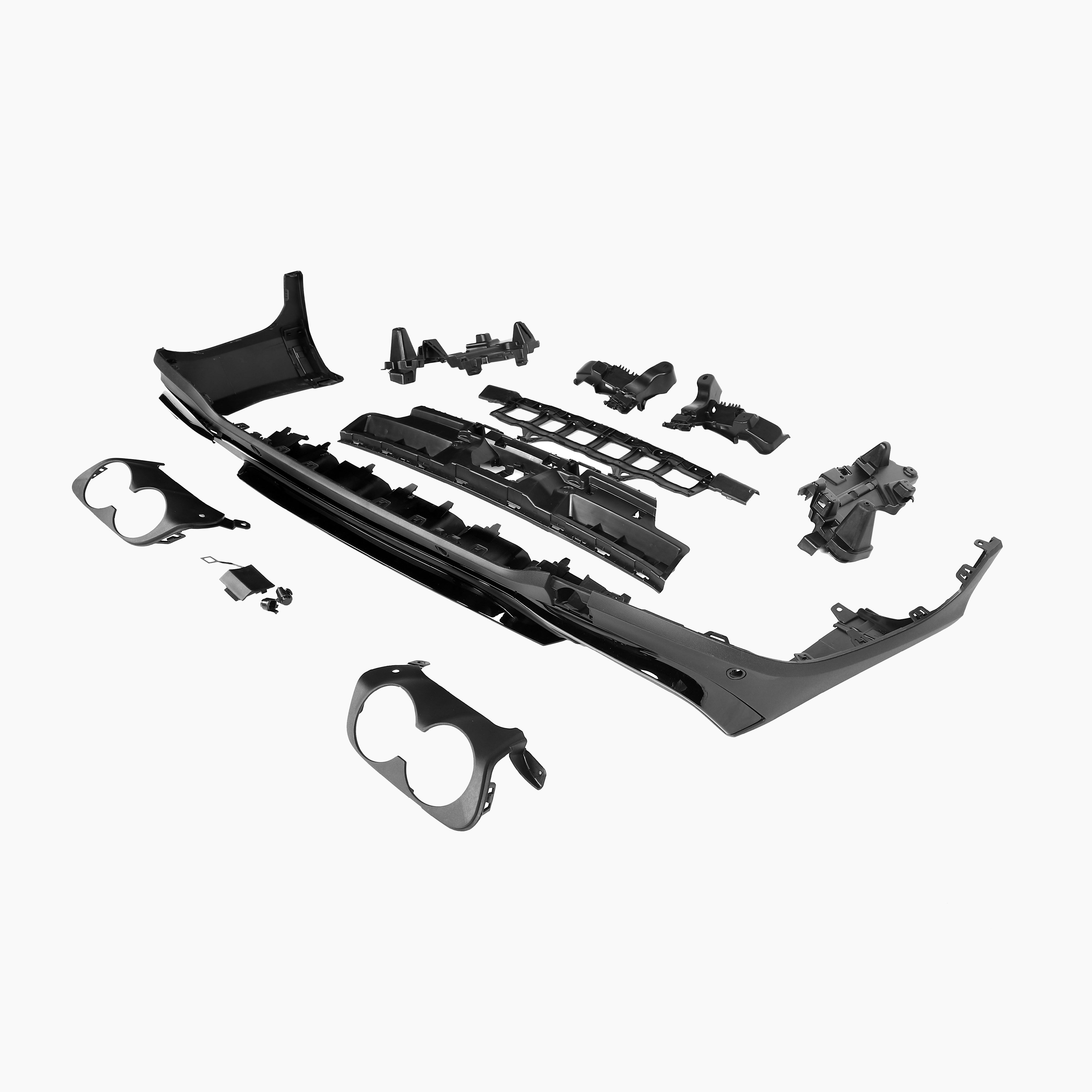 Gloss Black Dual Exhaust Rear Diffuser Kit for Mercedes Benz GLC X253 (SUV) (2016-2022)