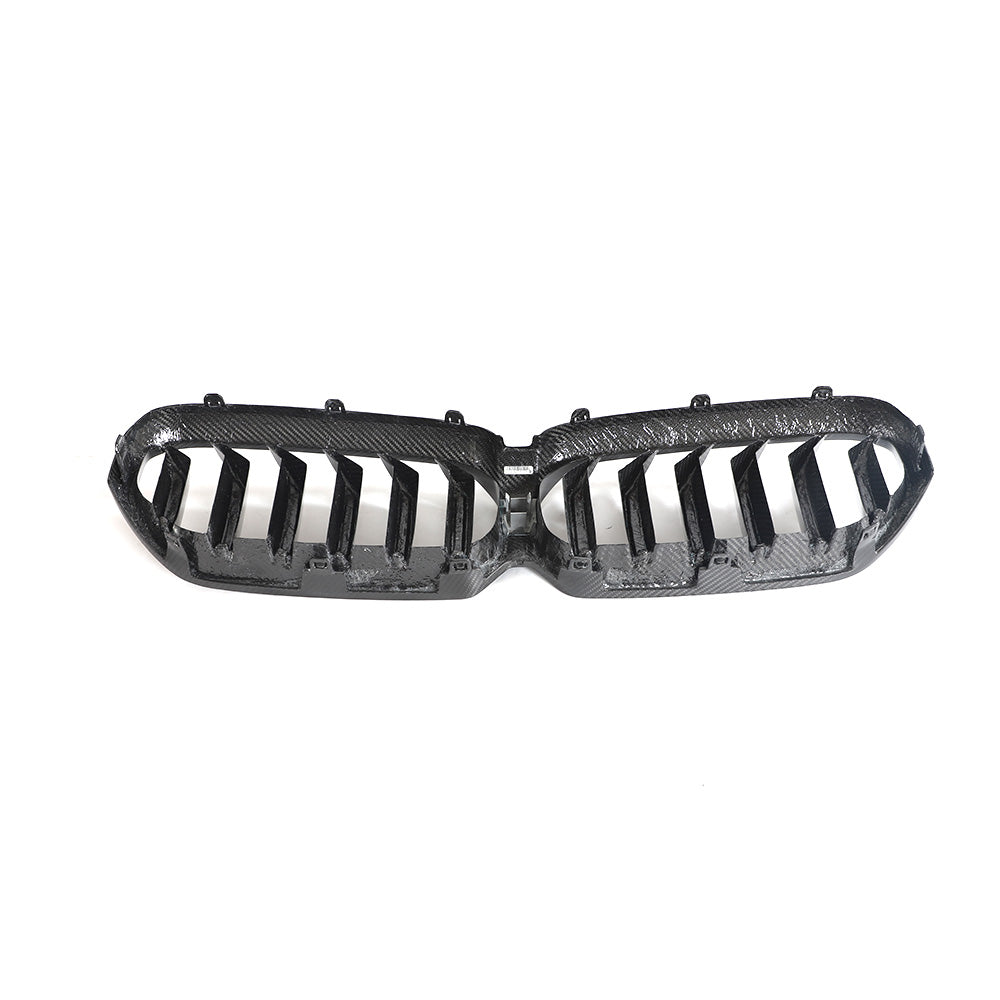 ST Style Carbon Fiber Dual Slat Front Grille for BMW 5 Series G30 G31, F90 M5 LCI (2020–2023)