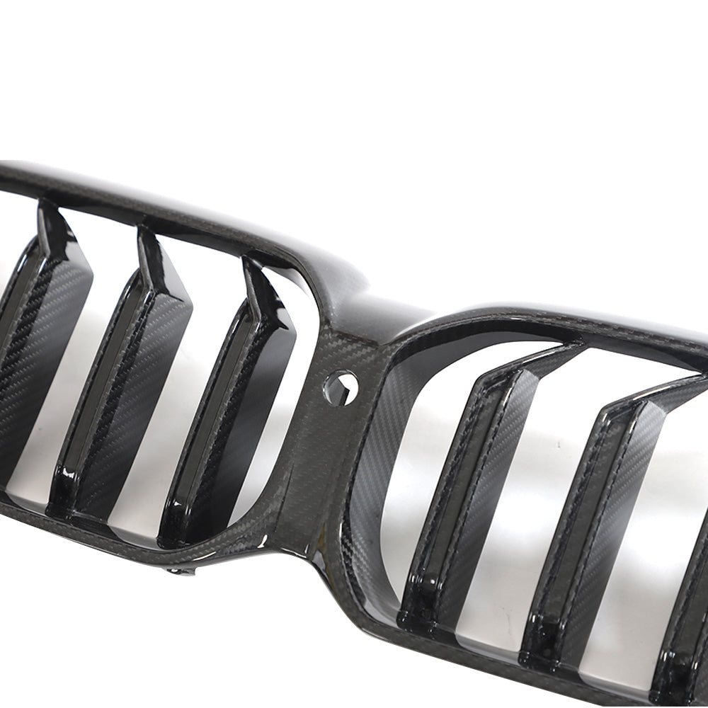 ST Style Carbon Fiber Dual Slat Front Grille for BMW 5 Series G30 G31, F90 M5 LCI (2020–2023)